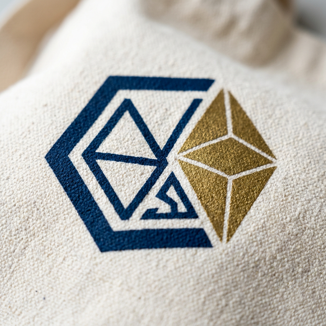 Detalle de serigrafía sobre bolsa de manta personalizada