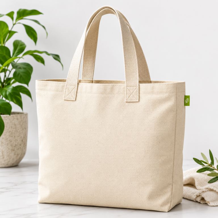Bolsa de loneta natural con asas reforzadas